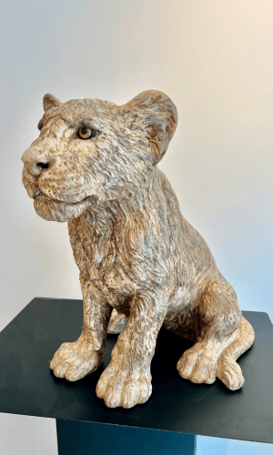 'Cub - Young Lion' Scuplture by Chris Tap